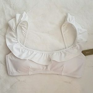 White ruffle J.Crew bikini top